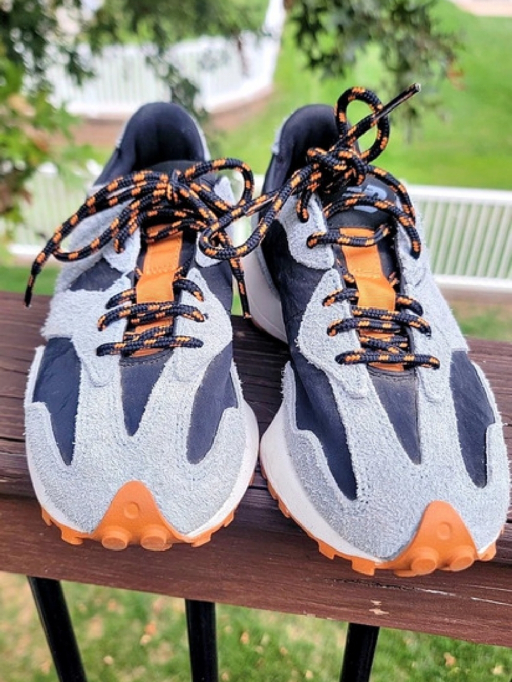 New Balance 327 Athletic Shoes Gray & Orange US 6